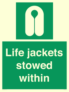 Life jackets stowed within
